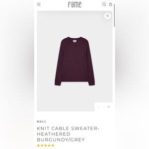 Women's Cable Knit Sweater - Burgundy
